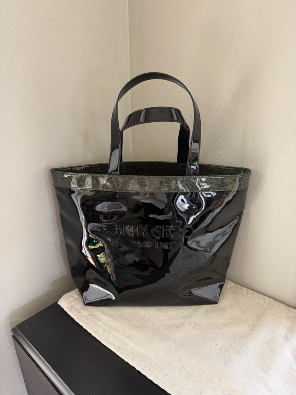 Jimmy Choo Parfums Black Patent Leather Tote